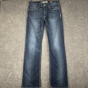 Buckle BKE Jeans Mens 31x34 Blue Jack Bootcut Thick Rope Stitch Denim Mallcore